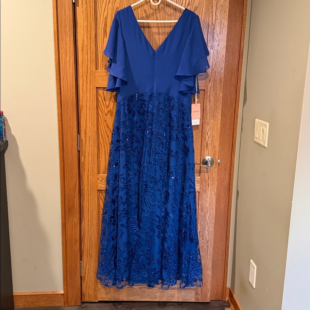 JJ’s House Elegant Royal Blue Evening Gown Size 14 NWT - Picture 5 of 6